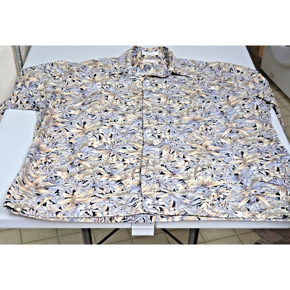 Pierre Cardin Men's XL Floral Tropical Button-Up Shirt Multicolor 100% Cotton